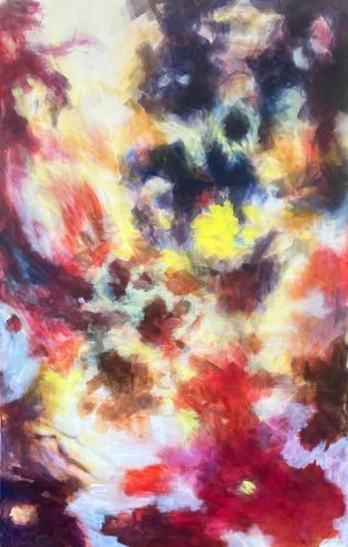 Confutatis Maledictis, 220 x 140 cm, Acryl auf Leinwand, 2023